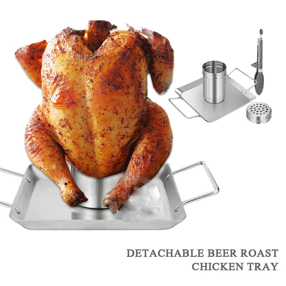

Stainless Steel Grilled Chicken Rack, Beer Can With Aroma Container, Roast Chicken Dish Turkey Grill BBQ Outdoor Barbecue Tools
