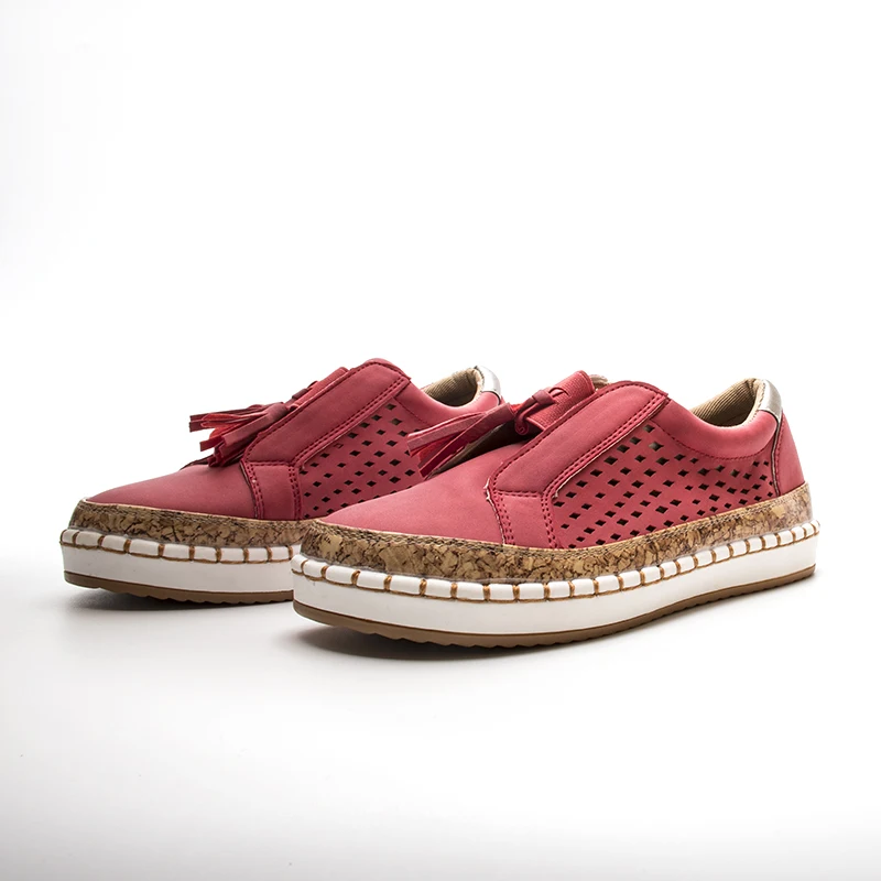 Fujin Slip on Shoes 2020 New Spring Autumn Female Leather Casual Women Tassel Breathable Ladies Shoe Flats | Обувь