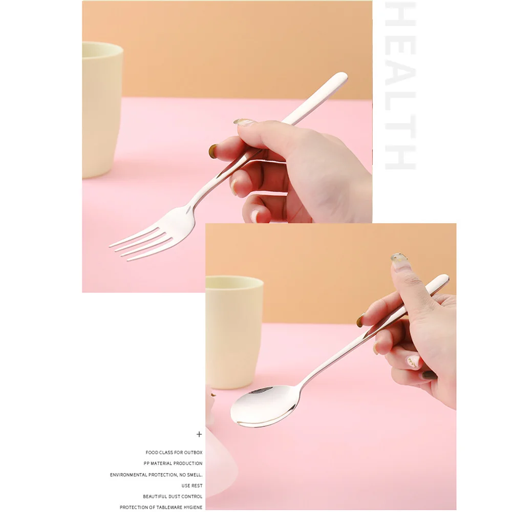 3 шт./компл. портативный набор столовых приборов из нержавеющей стали с коробкой