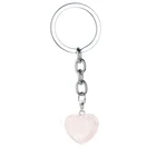 Женский брелок с кристаллами, розовым сердцем, каменный брелок