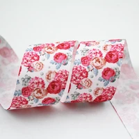 red rose pattern printed grosgrain ribbon 9 75mm diy handmade materials wedding gift wrap tape ribbons