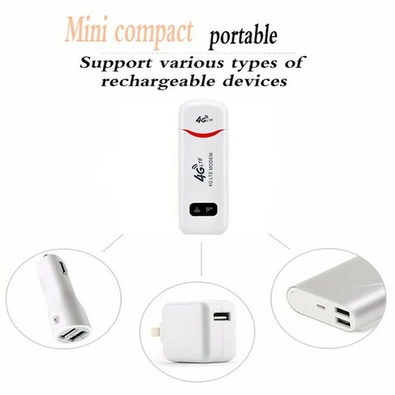 4G WiFi USB Router 100Mbps LTE Modem Wireless Hotspot with SIM Card for Smartphone iPad PC Laptop