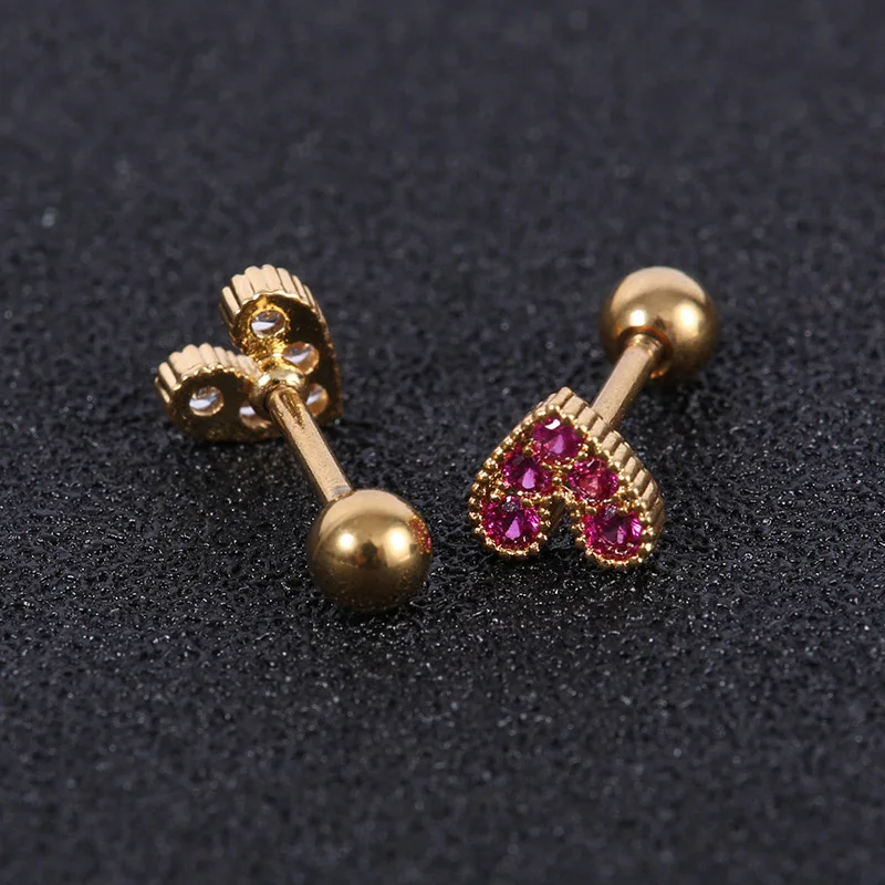 Слуховая косточка ногти в форме сердца мини серьги для женщин медицинская