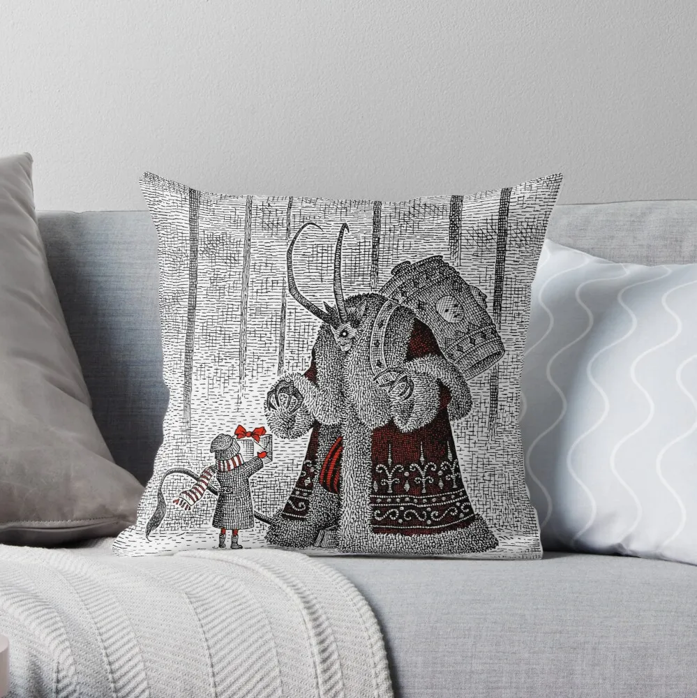 

A Gift For Krampus Throw Pillow Cushion Cover Polyester throw pillows case on sofa home living room car seat decor 45x45cm