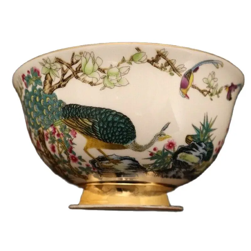 

Chinese Old Porcelain Pastel Flower And Bird Pattern Bowl