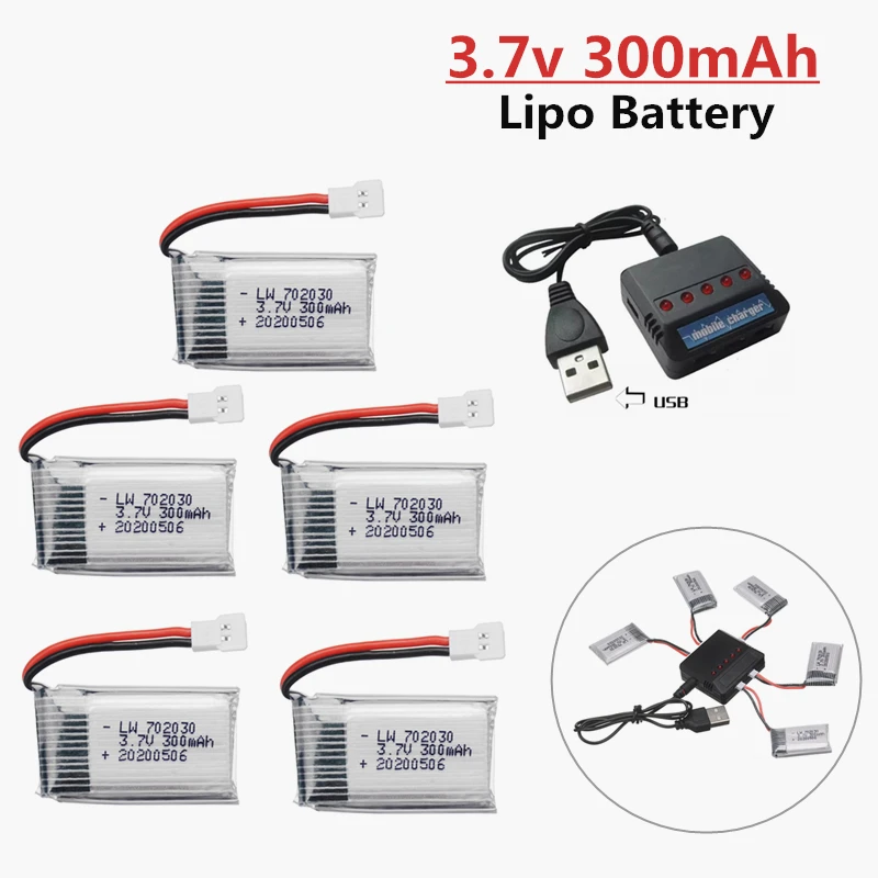 3.7V 300mAH Lipo Battery With 5-in-1 Charger For Udi U816 U8