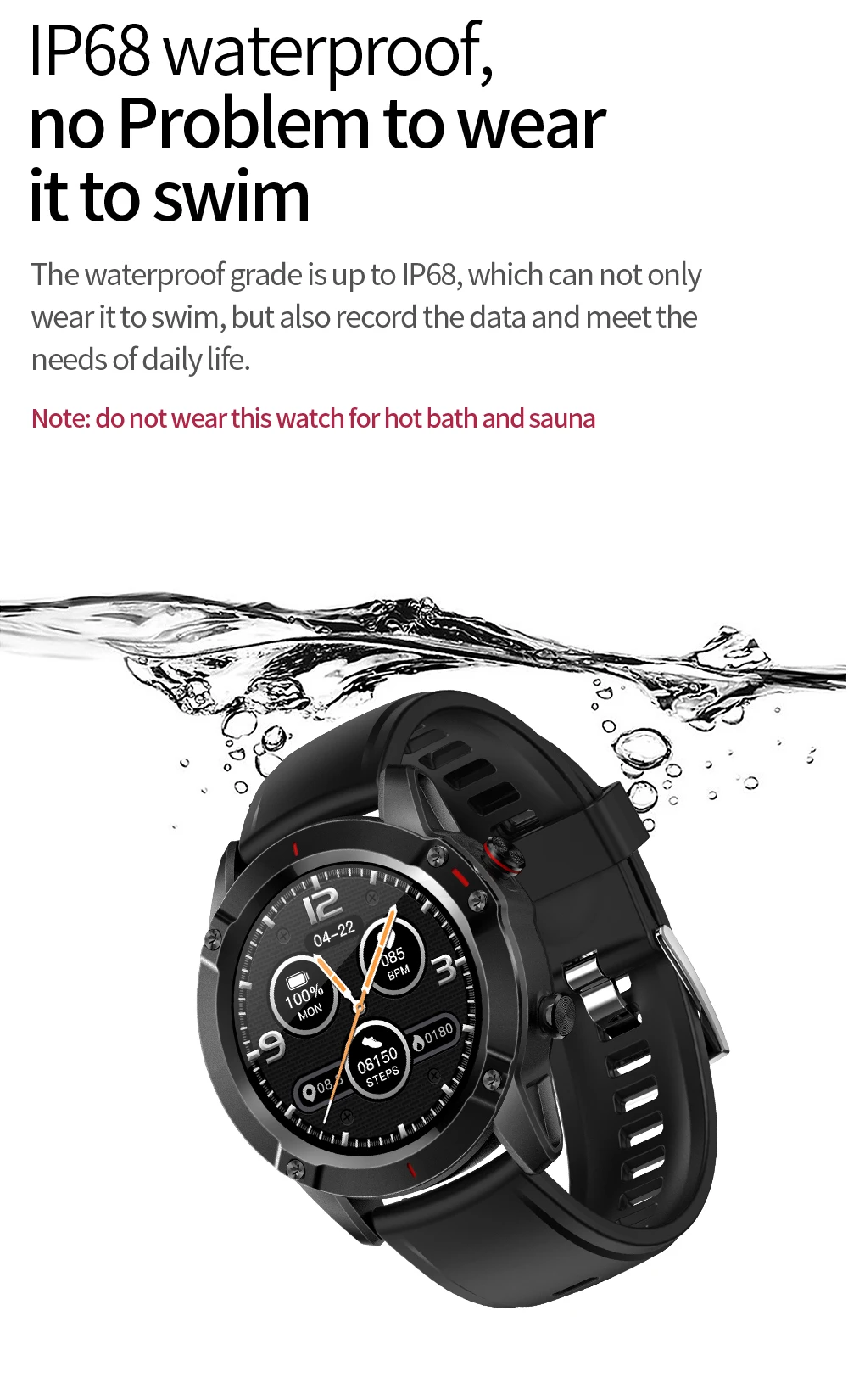 Смарт-часы G20 IP68 Водонепроницаемые спортивные фитнес-трекер пульсометр для Android