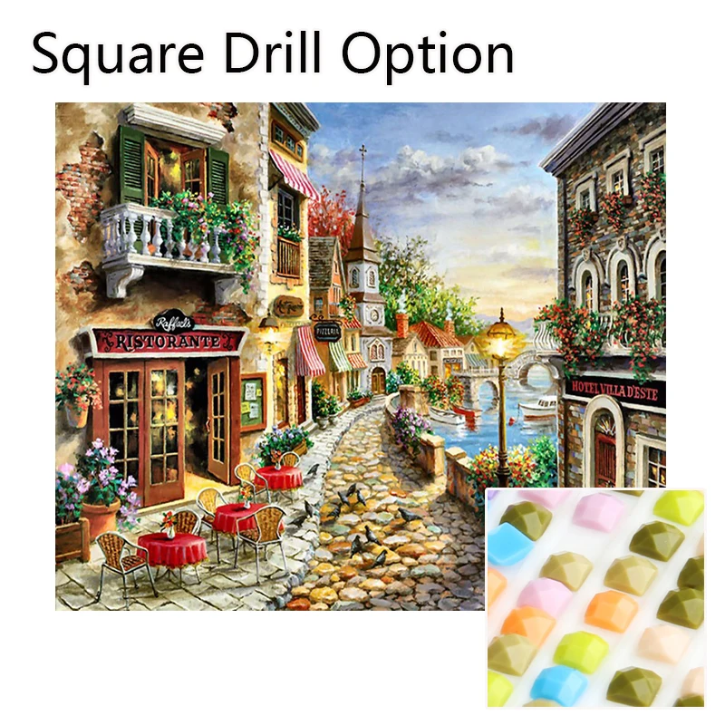Square Drill Option Ремесло рукоделие сделай сам рукоделие алмазная живопись с изображением городского пейзажа уличная живопись Алмазная вышивка квадратная дрель мозаичная картина - Цвет: Square Drill Option