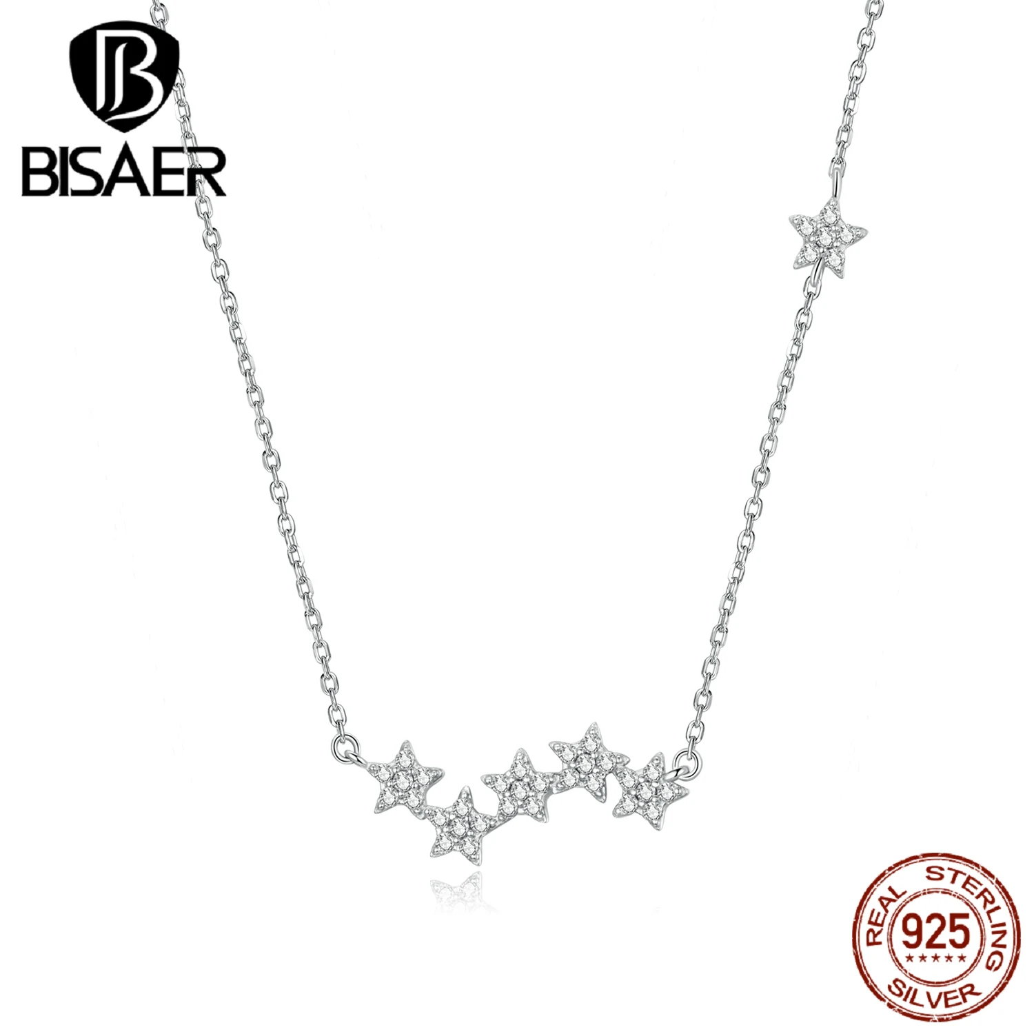 Длинные подвески для женщин из серебра с бриллиантовыми звездами ECN419|Ожерелья| |