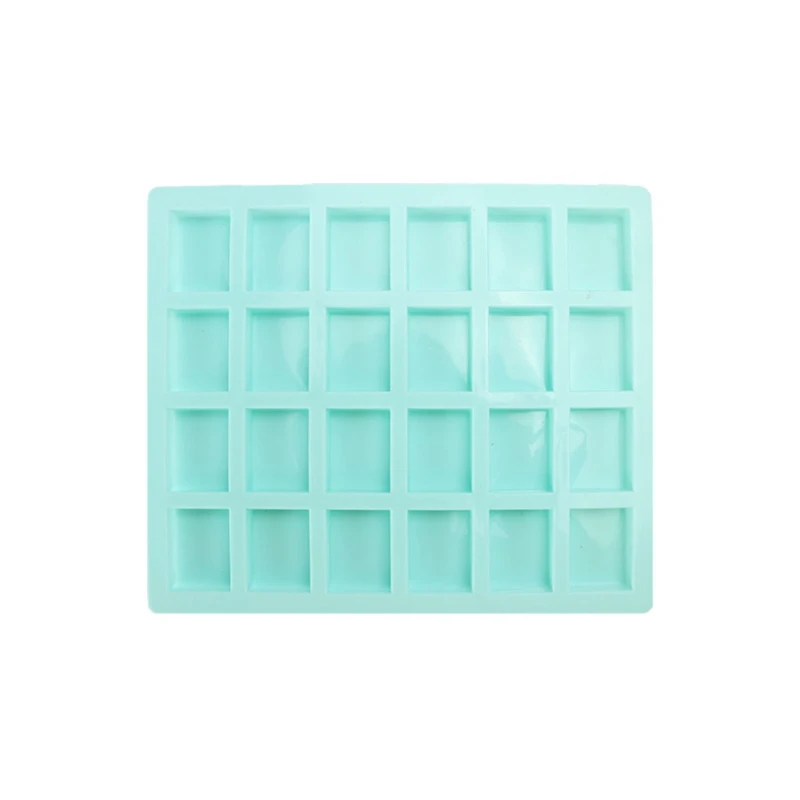  24 Holes Rectangle Ice Cube Mold Chocolate Fondant Silicone Mould Baking Tray