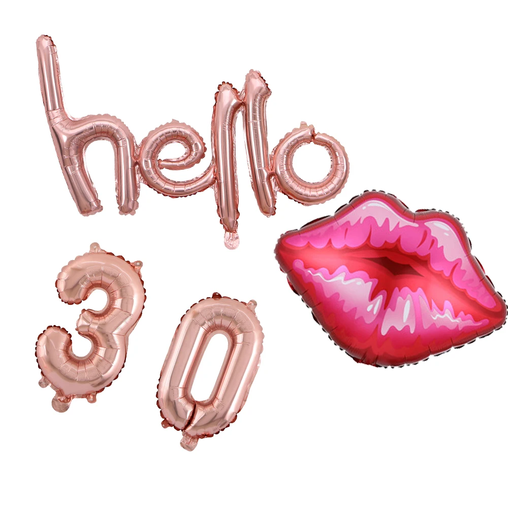 

Комплект фольгированных шаров "Hello 30", 16 дюймов