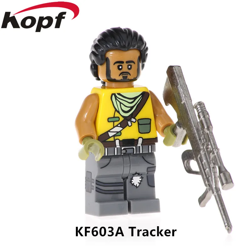 KF603A Without Box Одиночная строительных блоков с металлическим оружейным стрелком игра небо лиса выгорание Белый Костюм Фигурки для детей Коллекция игрушек KF671 - Color: KF603A Without Box