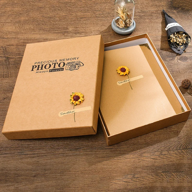 

Sticky Photo Album Kraft Paper Photo Album Sun Flower Photo Album Retro Photo Album Durable Stylish Photo Album