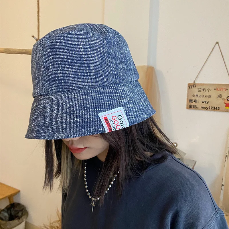 2021 Korean version spring net red ins Japanese patch basin hat wild shade bucket fisherman hat femal