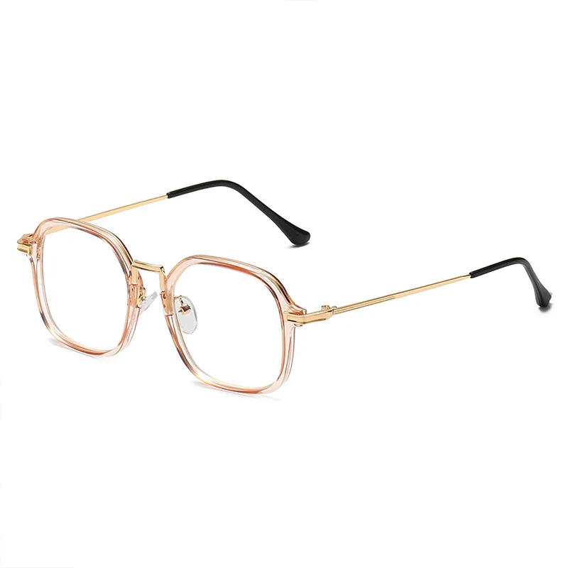 

Elbru Vintage Metal-clad Glasses Frame Classic Fashion Square Plain Spectacles Comfortable Clear Lens Optical Eyeglasses Unisex