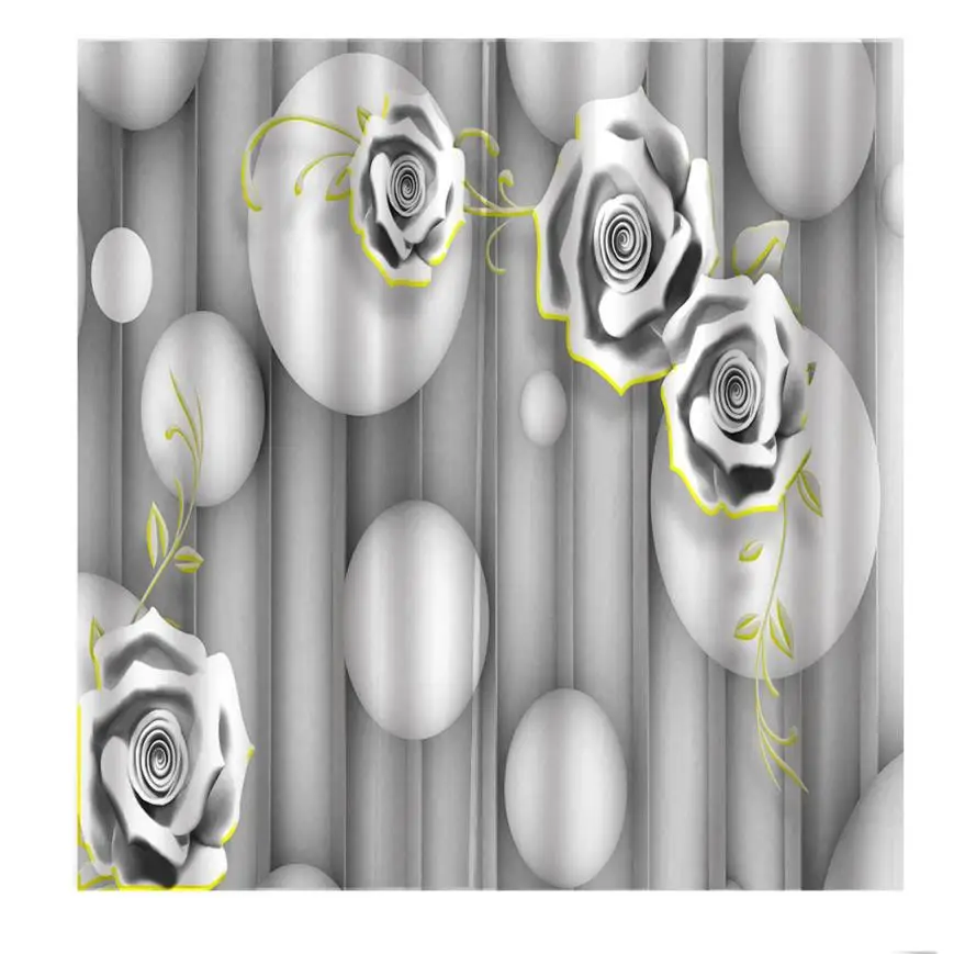 Пользовательские роскошные 3D затемняющие шторы с рельефными кругами розами для