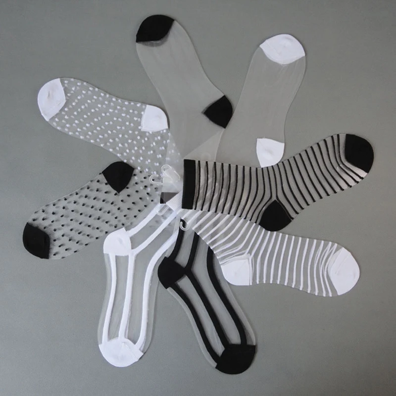 

Women Crystal Silk Mesh Boat Sock Summer Fashion Girl Lady Breathable Invisible Soft Ultrathin Sox Retro Short Elastic Socks