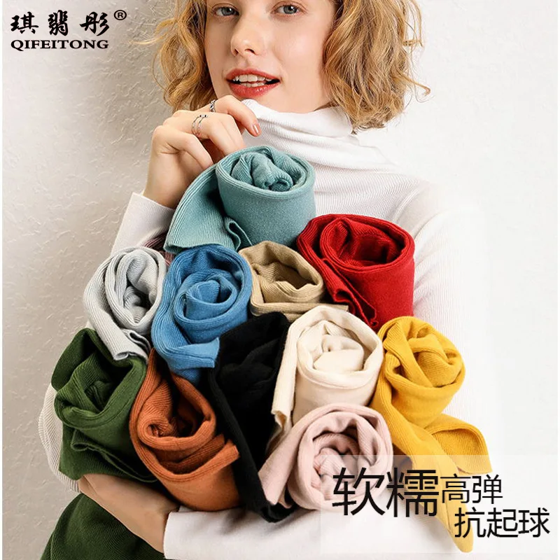 

Зимние, модные, однотонные, женские вязаные свитера с высоким воротом Женские Длинные рукава шикарные элегантные женские свитеры свитер ос...