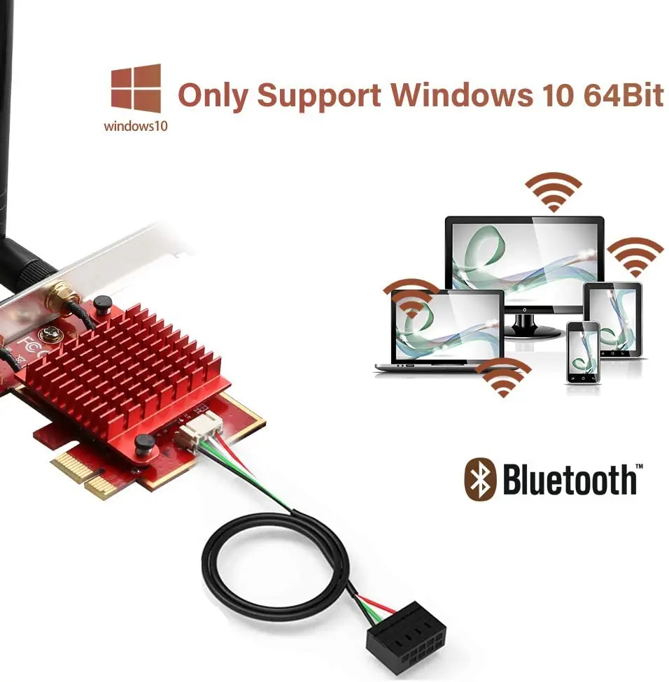 Wi-Fi 6 3000 Мбит/с PCI-E карта Intel AX200 Двухдиапазонная 2 4G/быстрая беспроводная сетевая с