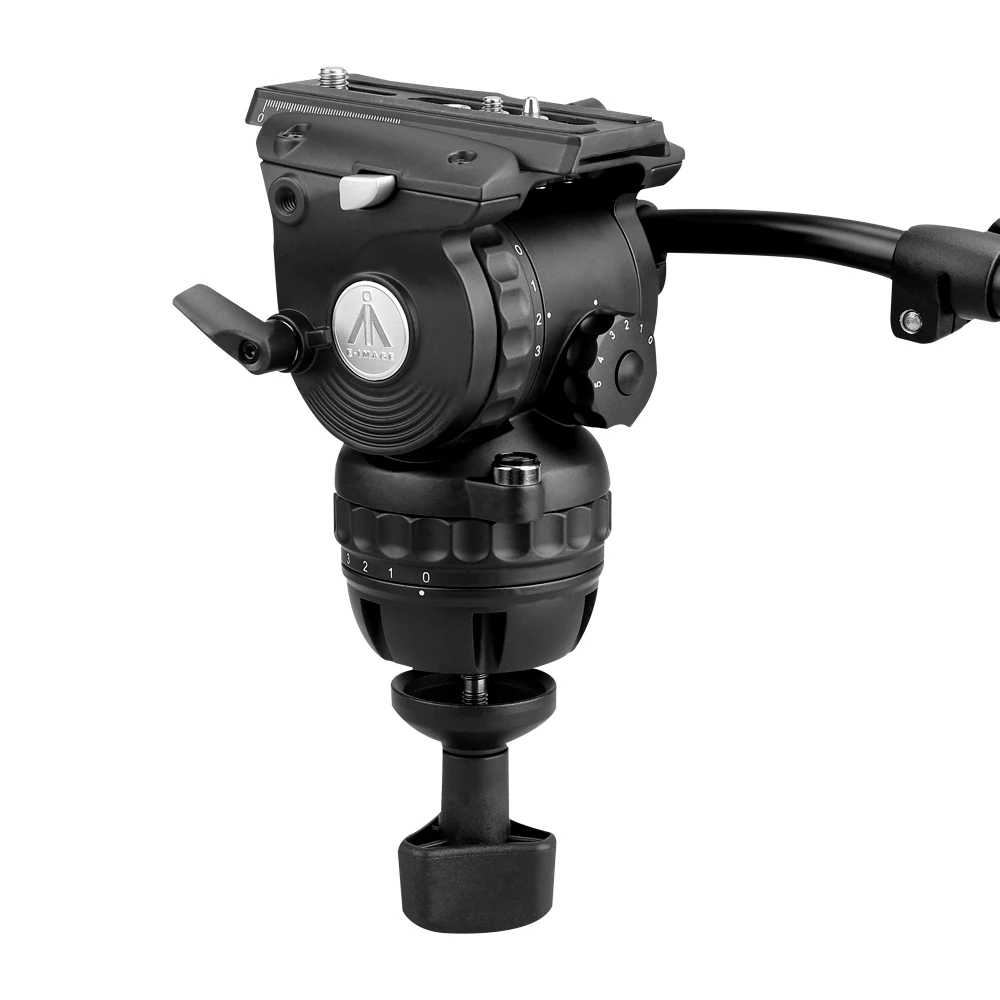 

E-IMAGE GH06F Fluid Head With Flat Base Easy Lock base plate System Professional Video Tripod Head load 6kg for Video Camera