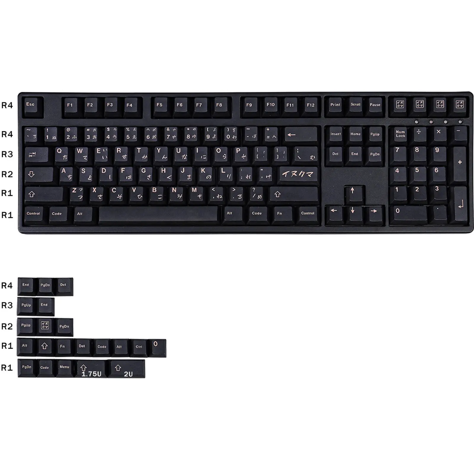 

Японские персонализированные колпачки для клавиш Cherry MX Switch с черной механической клавиатурой Cherry Profile 129