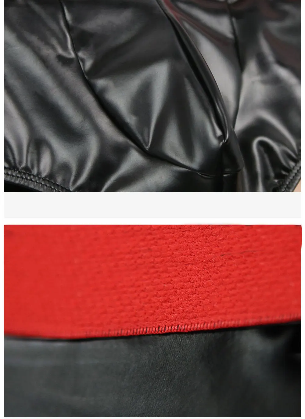 Сексуальные мужские боксеры из искусственной кожи с U-образным выпуклым мешочком