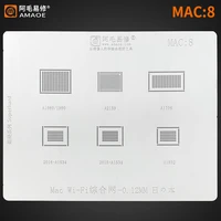 amaoe mac8 bga stencil for macbook pro a1989 a1990 a2159 a1706 2015 2016 a1534 a1932 mac wifi chip ic tin plant net steel mesh