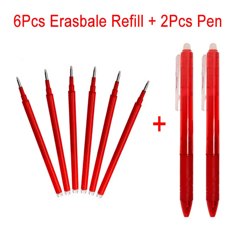 Стержни для гелевых ручек со стираемыми чернилами 6 + 2 шт./компл. 0 7 мм школьные и