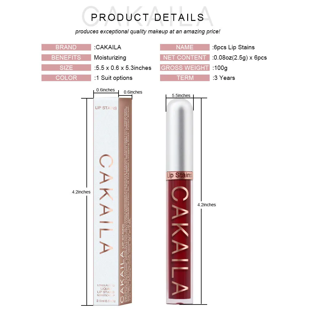 

Liquid Lipstick Matte Lip Gloss Red Color Waterproof Long Lasting Lips Makeup Moisturizer Lip Tint