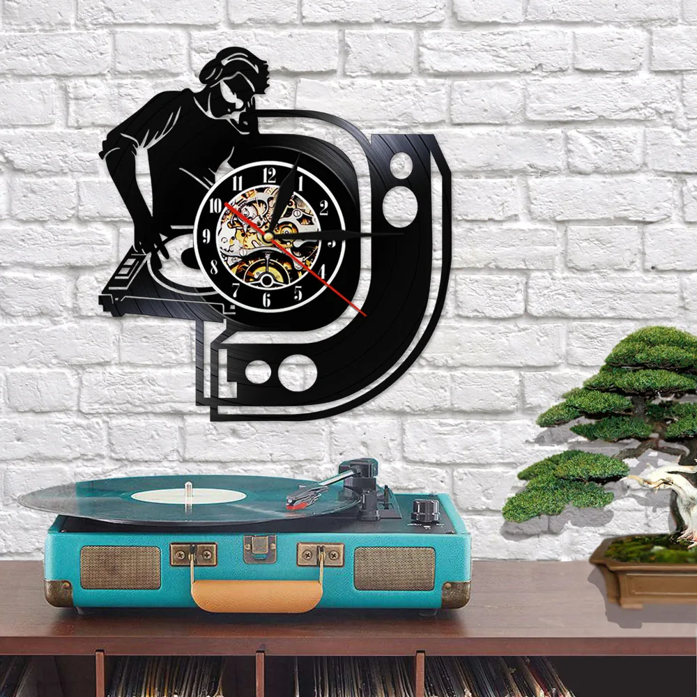 Настенные 3d-часы с виниловой пластиной музыкальные настенные украшения для