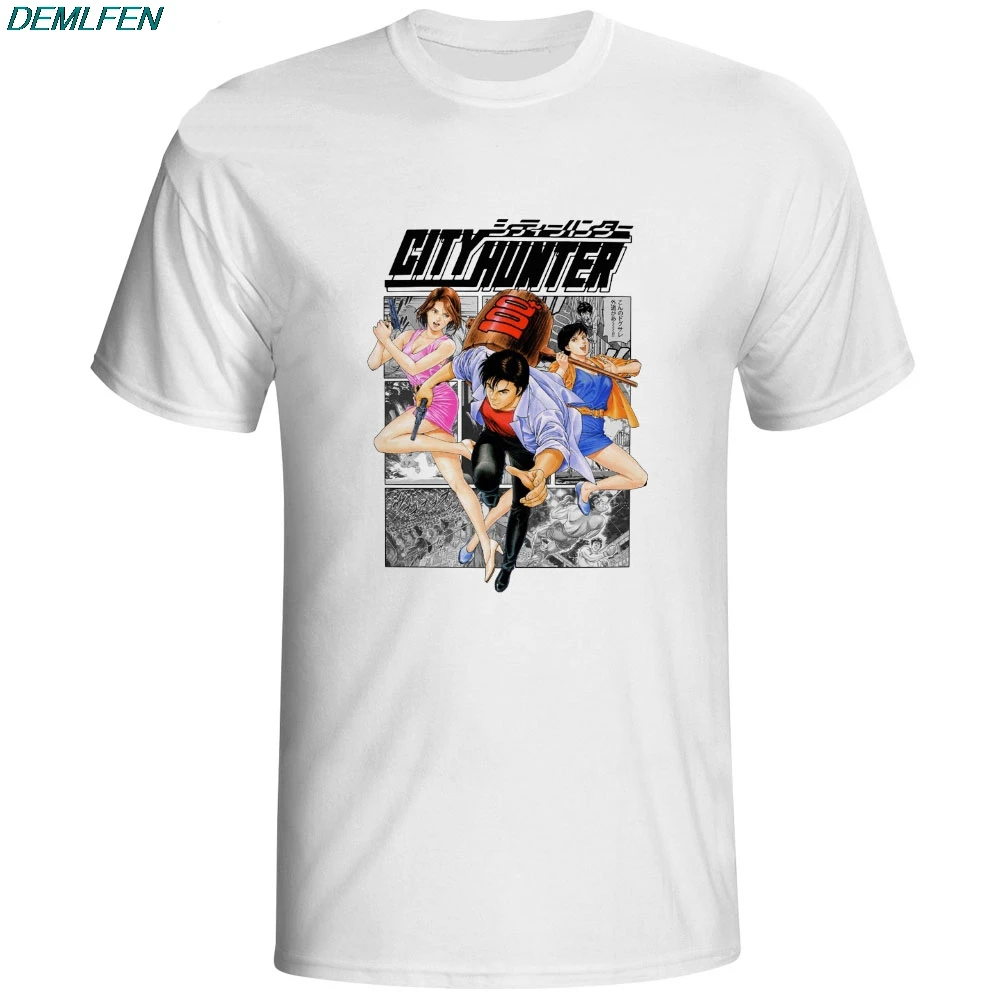 Футболка в стиле ретро с изображением охотников и городских манг модная футболка