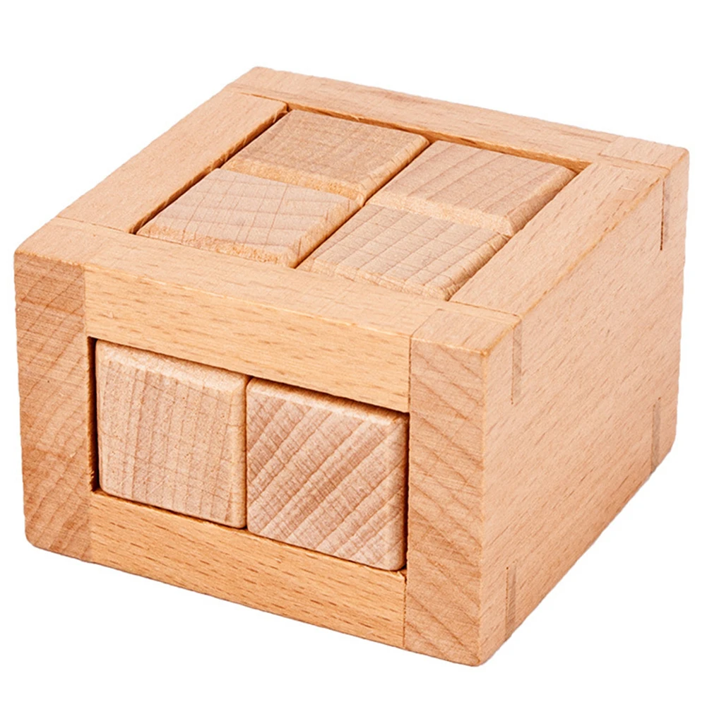 Rompecabezas de madera con cierre Luban, rompecabezas m&aacute;gico antiestr&eacute;s, hecho a mano juguete, regalo para ni&ntilde;os, juguete educativo, regalo de Navidad-1