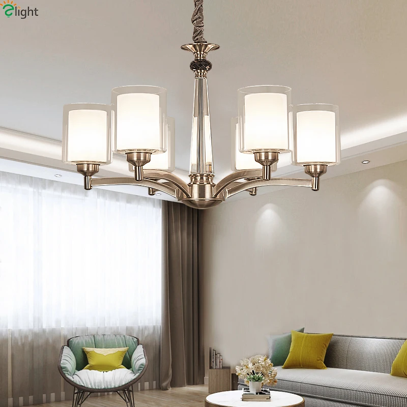 Современные никелевые светодиодные люстры освещение для столовой Хрустальная