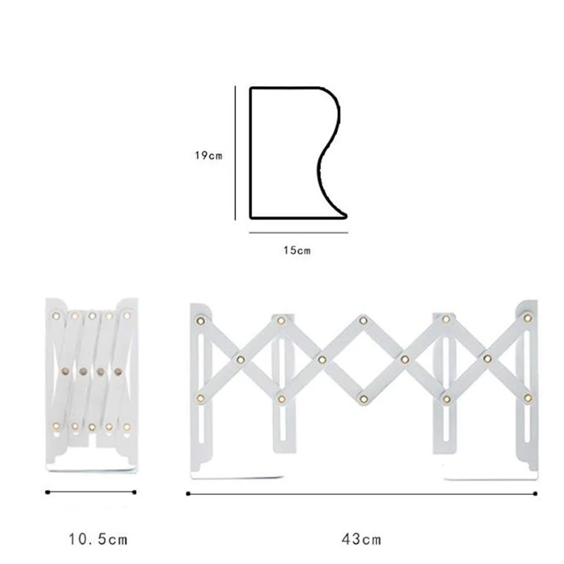

Adjustable Bookends Expandable Bookcase Bookend Metal Book Ends Holder Shelf Bookend for Heavy Book