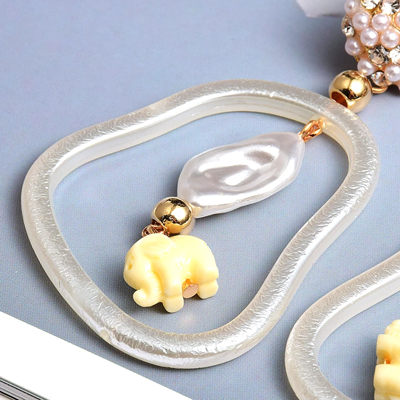 Женские серьги-подвески ручной работы белые массивные серьги геометрической