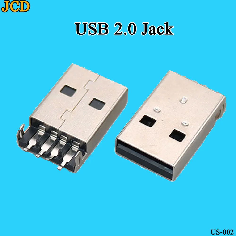 Высококачественный штекер JCD 10 шт./Лот USB 2 0 Тип A Штекерный разъем 180 градусов 4
