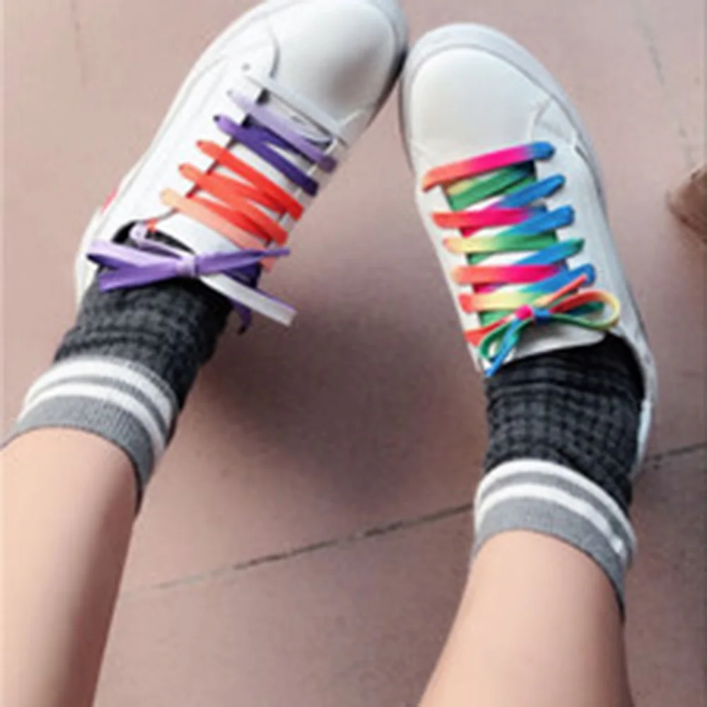 

1pair 120cm Fashion Special Colorful Shoelaces Candy Gradient Boot Shoelace Canvas Sneaker Shoe Laces Growing Rainbow Strings