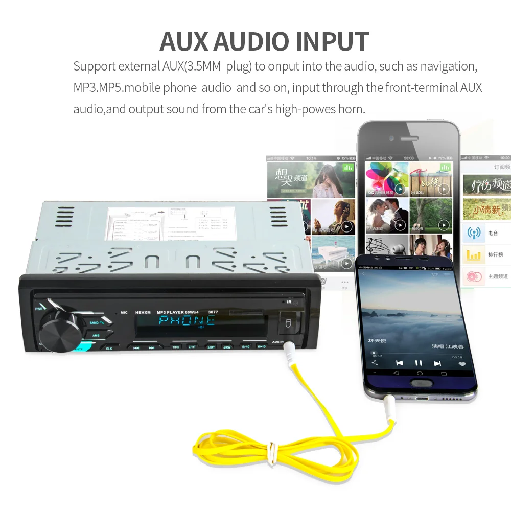 Автомобиль Радио стерео проигрыватель Bluetooth телефона AUX-IN MP3 FM/USB/1 Din/пульт дистанционного управления 12 В Прокат Авто Аудио распродажа Новинка