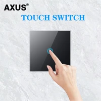 axus wall touch light switch euuk standard tempered crystal glass panel sensor onoff button led backlight 123gang ac100 220v