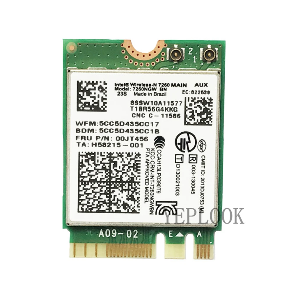 

Intel Wifi Card 7260BN 7260NGW BN 2.4G 300Mbps BT4.0 802.11n NGFF M.2 for Lenovo L440 T440 T440P T450P T540 X230S X240 W540