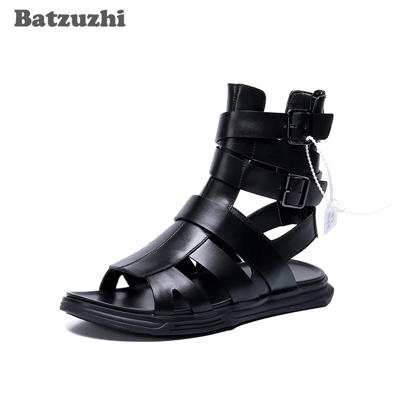 

Batzuzhi Fashion Men Sandal Shoes Punk Gladiator Men Leather Summer Sandal Shoes Beach/Casual/Party Shoes sandalias hombre men