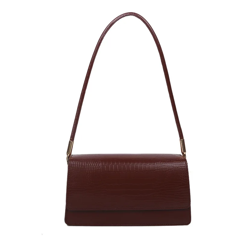 

2021 New Arrivals Women Underarm Bag With Thread Solid Color Ladies Baguette Fashion Design Girls Small Shoulder Bag