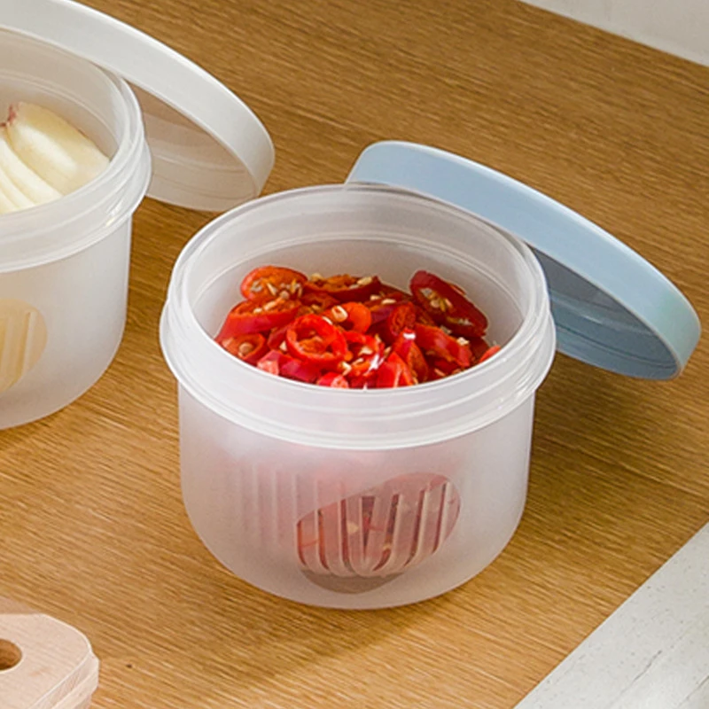 

Food Preservation Drain Box Double-layer Transparent Plastic Refrigerator Storage Box Kitchen Garlic Onion Storage Accessories