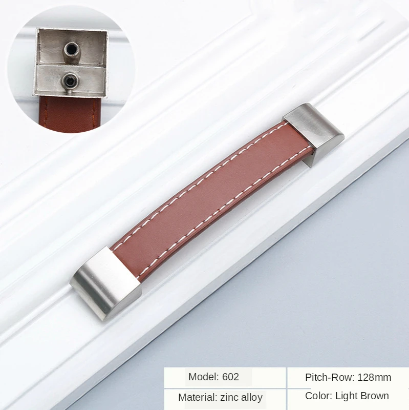 

1 шт., кожаная ручка в европейском стиле, черные мягкие минималистичные дверные ручки для шкафа, кухонного шкафа, комода, мебельная фурнитура