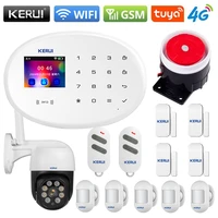 kerui tuya w20 4g home security wifi gsm alarm system home wireless app remote control 2 4 inch screen burglar alarm