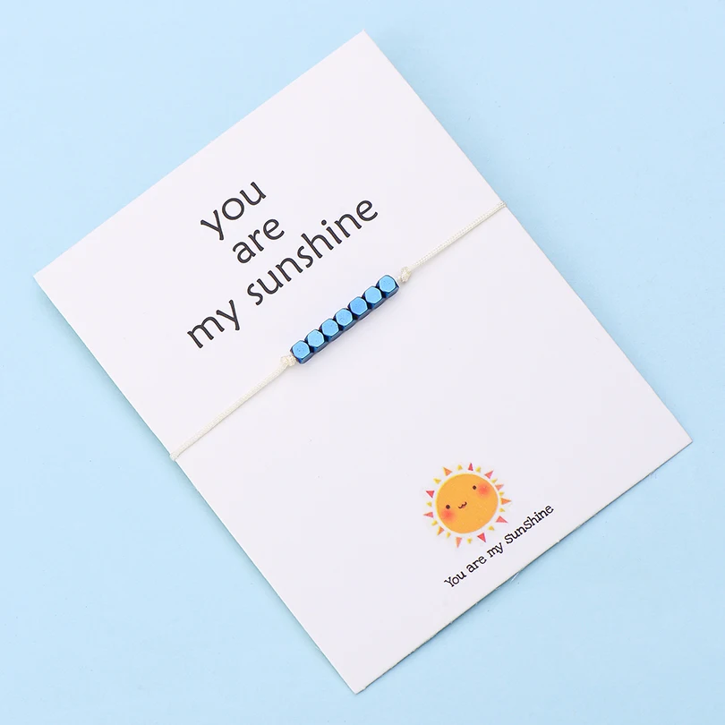 IYOE Wish Card You Are My Sunshine крошечные бусины браслеты с подвесками для женщин и мужчин геометрические бусины ручной работы красный браслет с нитью подарок