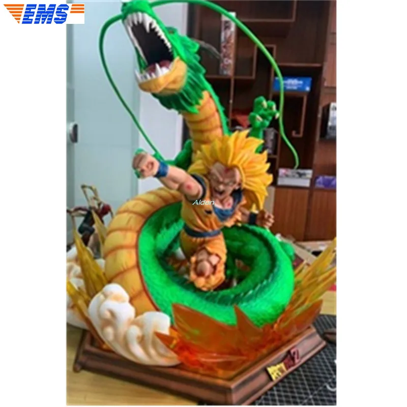 Зеленый 2" Dragon Ball Z статуя Супер Saiyan бюст Дракон кулак полноразмерный портрет Somero Сон Гоку GK экшн-модель игрушечная коробка 60 см Z2834 - Цвет: Зеленый