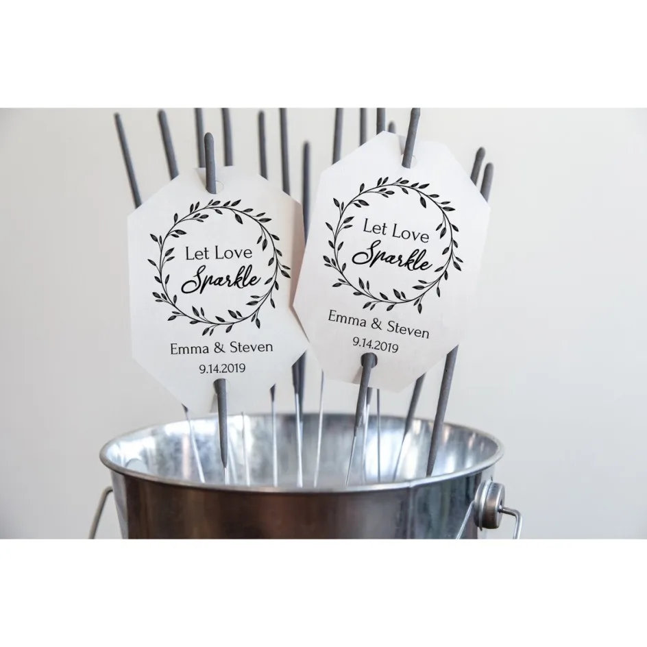 100 шт. ярлыки для палочек персонализированные свадебные фейерверки пусть любовь |