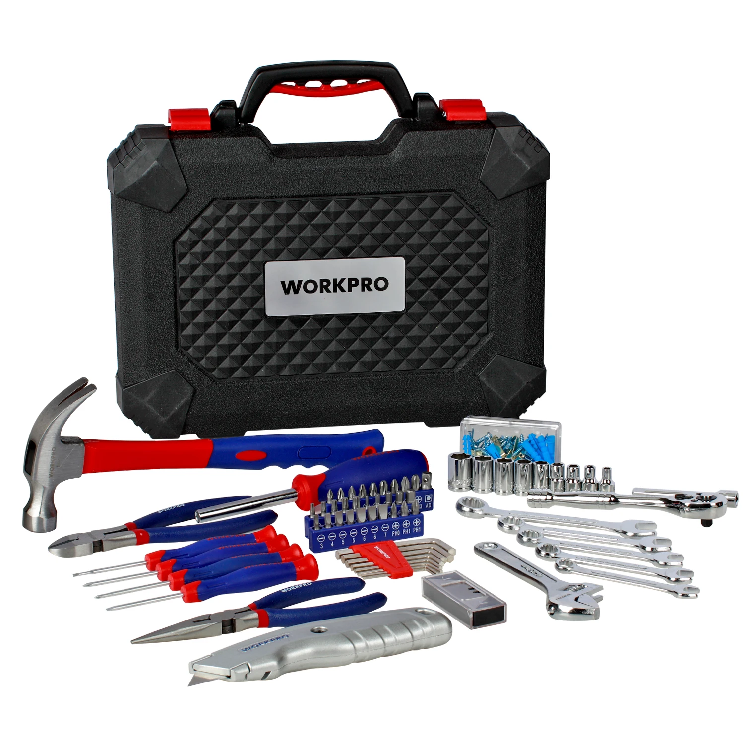 WORKPRO 160 шт. набор инструментов набор инструментов для дома Househould наборы инструментов