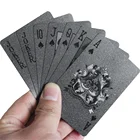 Черная матовая искусственная кожа с пластиковые покерные карты ПЭТ Водонепроницаемый игральные карты для настольных игр Семья развлечения вечерние Прямая поставка